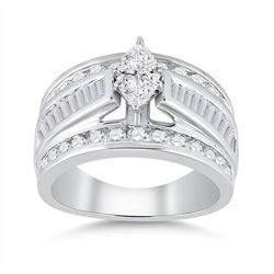 2 CTW Diamond Solitaire Bridal Wedding Engagement Ring 14kt White Gold