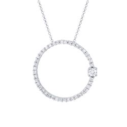 0.82 CTW Diamond Necklace 18K White Gold