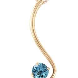 Genuine 0.55 ctw Blue Topaz Necklace 14KT Yellow Gold