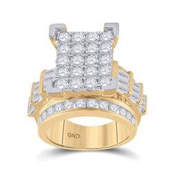 4.05 CTW Diamond Cindys Dream Cluster Bridal Wedding Engagement Ring 14kt Yellow Gold