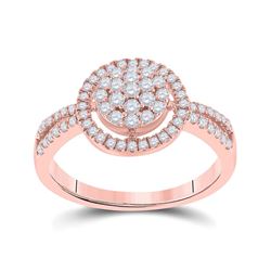 0.50 CTW Diamond Circle Cluster Ring 10kt Rose Gold