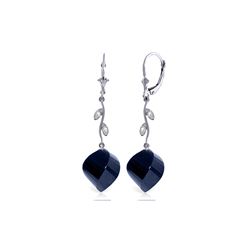 Genuine 30.52 ctw Sapphire & Diamond Earrings 14KT White Gold