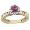 Image 1 : 0.95 CTW Rhodolite & Diamond Ring 14K Yellow Gold