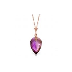 Genuine 9.5 ctw Amethyst Necklace 14KT Rose Gold