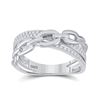Image 1 : 0.20 CTW Diamond Chain Link Crossover Ring 10kt White Gold