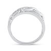 Image 3 : 0.20 CTW Diamond Chain Link Crossover Ring 10kt White Gold