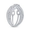 Image 4 : 0.20 CTW Diamond Chain Link Crossover Ring 10kt White Gold
