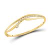 Image 1 : 1 CTW Diamond Graduated Journey Bangle Bracelet 14kt Yellow Gold