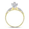 Image 4 : 0.12 CTW Diamond Oval Cluster Love Heart Ring 10kt Yellow Gold