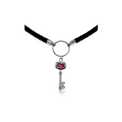 Genuine 0.50 ctw Pink Topaz Necklace 14KT White Gold