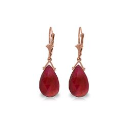 Genuine 16 ctw Ruby Earrings 14KT Rose Gold