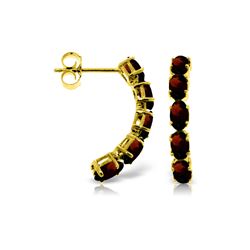 Genuine 2.5 ctw Garnet Earrings 14KT Yellow Gold