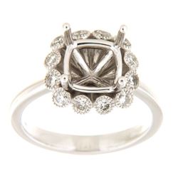 0.51 CTW Diamond Semi Mount Ring 14K White Gold