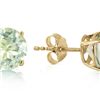 Image 1 : Genuine 3.1 ctw Green Amethyst Earrings 14KT Yellow Gold