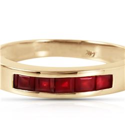 Genuine 0.60 ctw Ruby Ring 14KT Yellow Gold