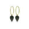 Image 1 : Genuine 24.5 ctw Black Spinel Earrings 14KT Yellow Gold
