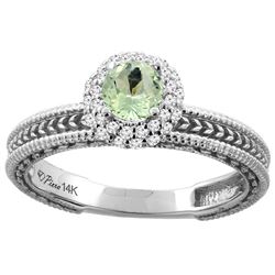 0.67 CTW Amethyst & Diamond Ring 14K White Gold