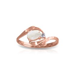Genuine 0.26 ctw Opal & Diamond Ring 14KT Rose Gold
