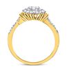 Image 4 : 0.32 CTW Diamond Circle Flower Cluster Ring 10kt Yellow Gold