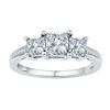 Image 1 : 2.04 CTW Lab-Created White Sapphire 3-stone Ring 10kt White Gold