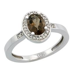 1.15 CTW Quartz & Diamond Ring 10K White Gold