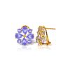 Image 1 : Genuine 4.85 ctw Tanzanite Earrings 14KT Yellow Gold