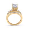 Image 3 : 0.92 CTW Diamond Rectangle Cluster Bridal Wedding Engagement Ring 10kt Yellow Gold