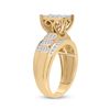 Image 4 : 0.92 CTW Diamond Rectangle Cluster Bridal Wedding Engagement Ring 10kt Yellow Gold
