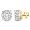 Image 1 : 1.03 CTW Diamond Fashion Cluster Earrings 10kt Yellow Gold