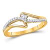 Image 1 : 0.16 CTW Diamond Solitaire Promise Bridal Ring 10kt Yellow Gold