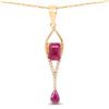 Image 1 : 0.99 ctw Ruby & Diamond Pendant 14K Yellow Gold