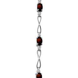 Genuine 1.16 ctw Garnet & Diamond Bracelet 14KT White Gold