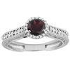 Image 1 : 1.25 CTW Garnet & Diamond Ring 14K White Gold