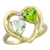 Image 1 : 2.61 CTW Diamond, Amethyst & Peridot Ring 10K Yellow Gold
