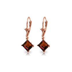 Genuine 3.2 ctw Garnet Earrings 14KT Rose Gold