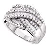 Image 1 : 1.05 CTW Diamond Crossover Ring 14kt White Gold