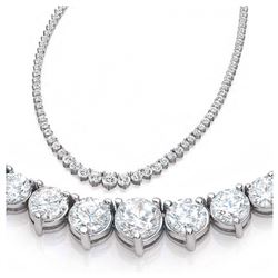 Natural 9.56CTW VS2/I-J Diamond Tennis Necklace 18K White Gold