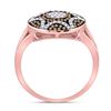 Image 4 : 0.33 CTW Red Color Enhanced Diamond Starburst Cluster Ring 10kt Rose Gold