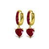 Image 1 : Genuine 3.65 ctw Ruby Earrings 14KT Yellow Gold