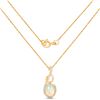 Image 2 : 0.57 ctw Ethiopian Opal & Diamond Pendant 14K Yellow Gold