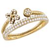 Image 1 : 0.22 CTW Diamond Flower Bisected Stackable Ring 14kt Yellow Gold