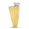 Image 4 : 0.33 CTW Diamond Cluster Matching Bridal Wedding Ring 10kt Yellow Gold