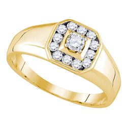 0.50 CTW Diamond Cluster Ring 14kt Yellow Gold