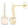 Image 2 : 1.07 ctw Ethiopian Opal & Diamond Earrings 14K Yellow Gold