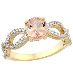 0.95 CTW Morganite & Diamond Ring 14K Yellow Gold