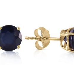 Genuine 0.95 ctw Sapphire Earrings 14KT Yellow Gold