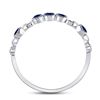 Image 4 : 0.18 CTW Blue Sapphire Dot Stackable Ring 10kt White Gold