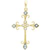 Image 1 : 0.11 CTW Diamond Cross Pendant 10kt Yellow Gold