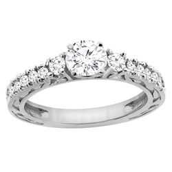 1.09 CTW Diamond Ring 14K White Gold