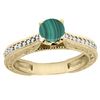 Image 1 : 1.51 CTW Malachite & Diamond Ring 14K Yellow Gold